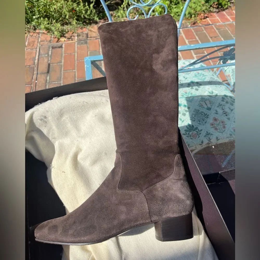Cole Haan Sienna Tall Stretch Dark Chocolate Suede Boot NIB